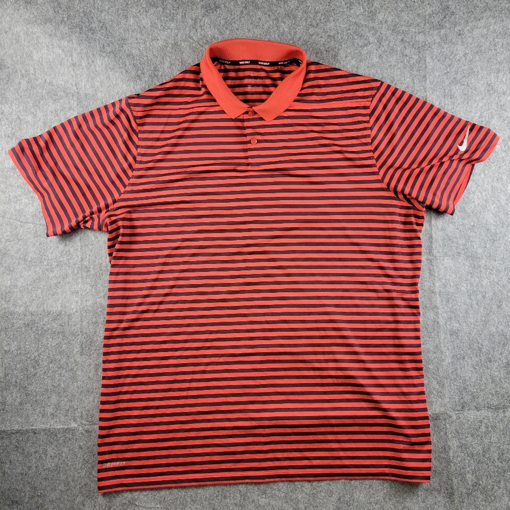 Nike Golf Dri-FIT Red Stripe Polo Shirt Mens‎ Size XXL